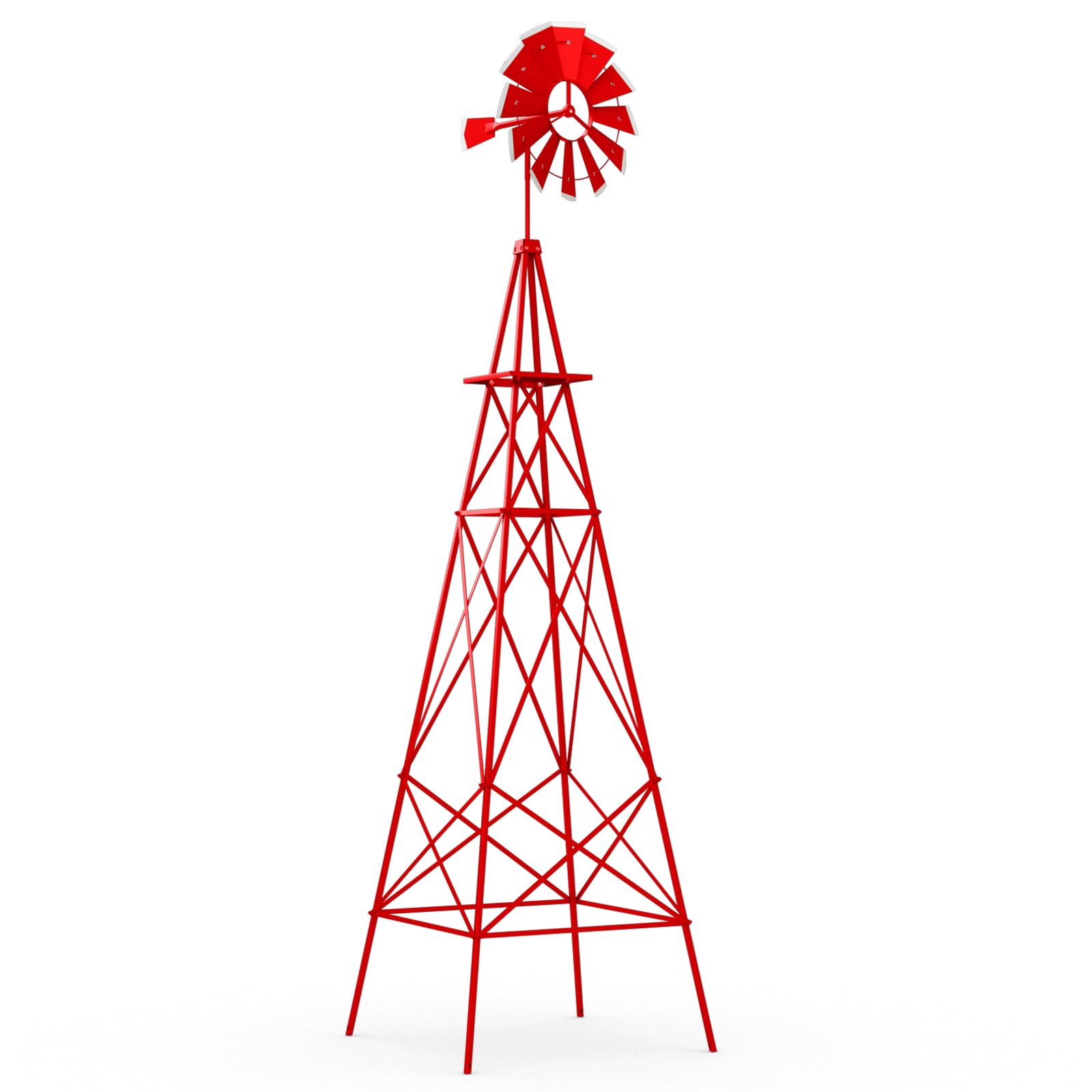 Tangkula 8.3FT Windmill Yard Garden Metal Ornamental Wind Mill Weather Vane Weather Resistant